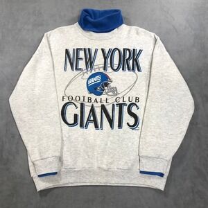 Vintage 1994 New York Giants Football Club Turtleneck Sweatshirt Mens XL Grey